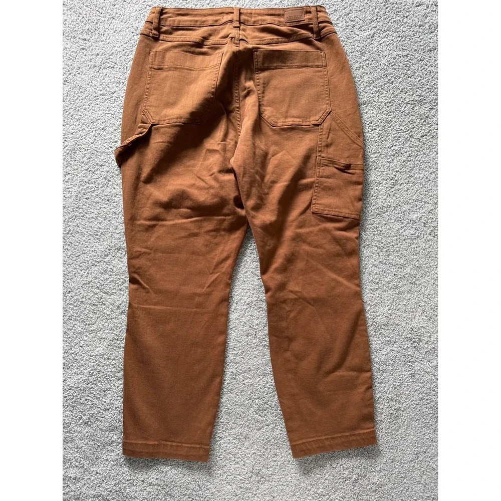 Judy Blue Womens 16W Slim Fit Carpenter Pants Rust Brown Utility JB88462 C